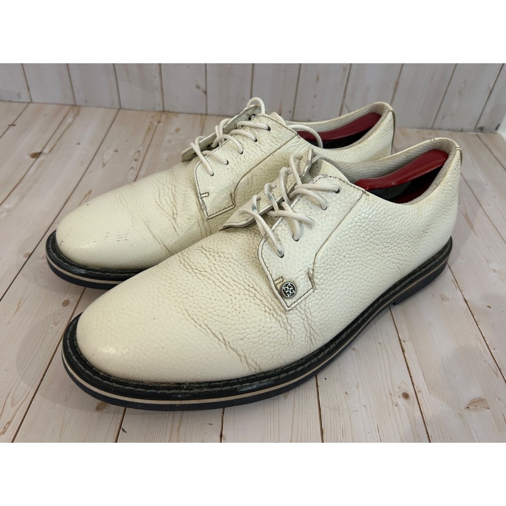 G-Fore Gallivanter Pebble Waterproof Leather Golf Shoes White Sz  11  GM000001